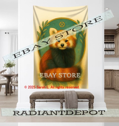 Red panda tapestry spirit