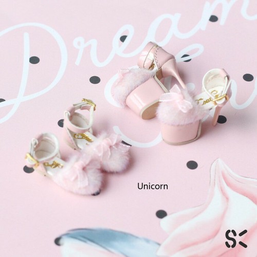 Unicorn handmade fur flats - handmade,
