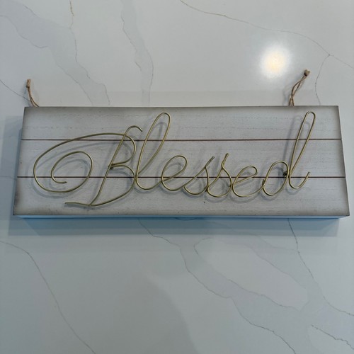 Blessed wood wall sign gold - wall,