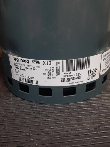 Genteq x13 2hp motor only - 1/2hp,
