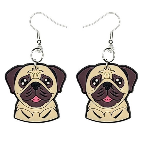Pug puppy dog earrings - puppy,
