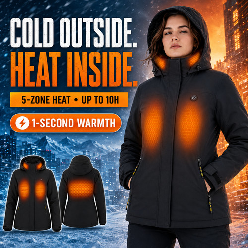 Women heated jacket zone - heated, 5-zone