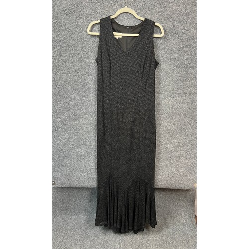 Black formal dress metallic - black,