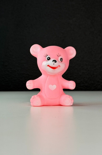 Vintage 1970s pink - rubber, bear