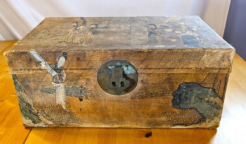 1900 chinese painted pigskin - chinese,