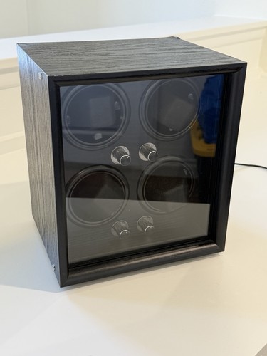 Black wood watch winder - black,