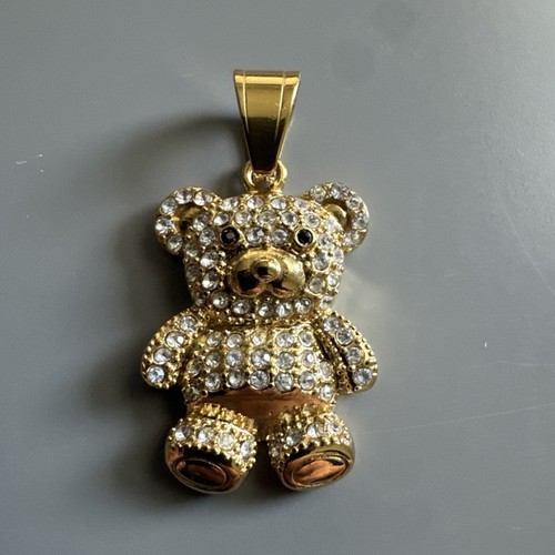 Teddy bear studded gold plated - bear,