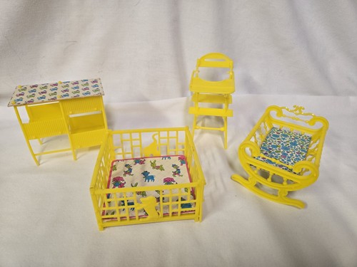 Vtg yellow plastic doll - 4,