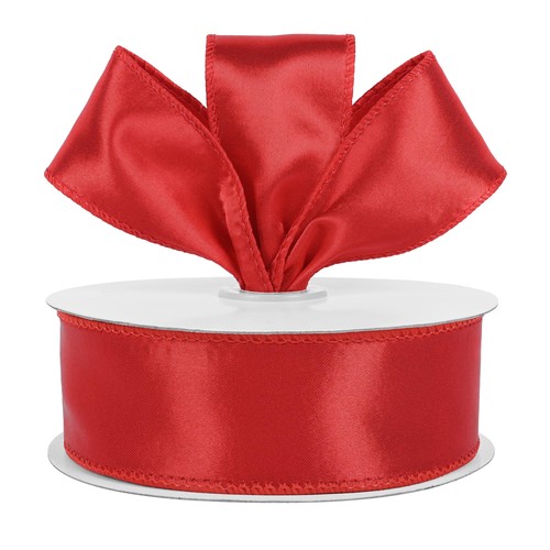 Double faced red satin - double, wired