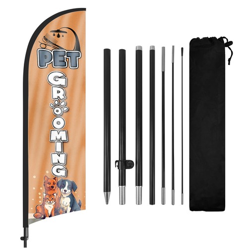 8ft pet grooming feather - 8ft, flag