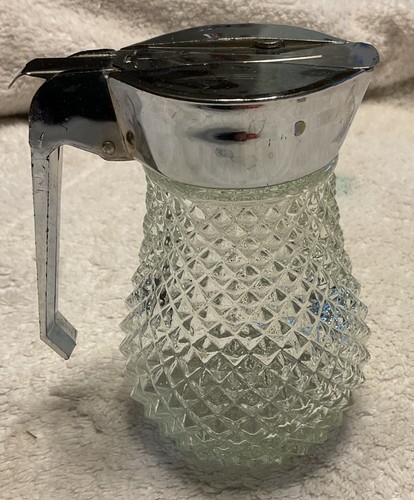 Vintage glass syrup dispenser - glass,