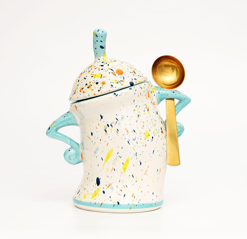 Ceramic canister with attitude - with,