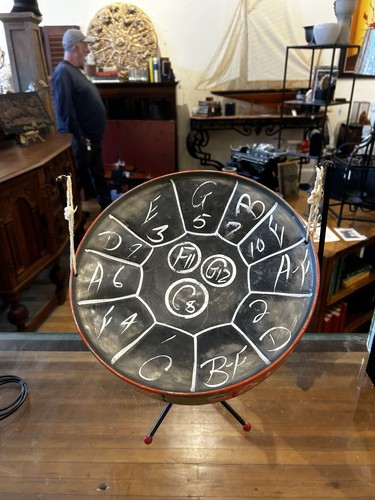 Vintage handpainted steel pan - handpainted,