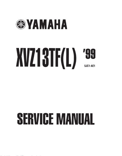 Yamaha service manual 1999