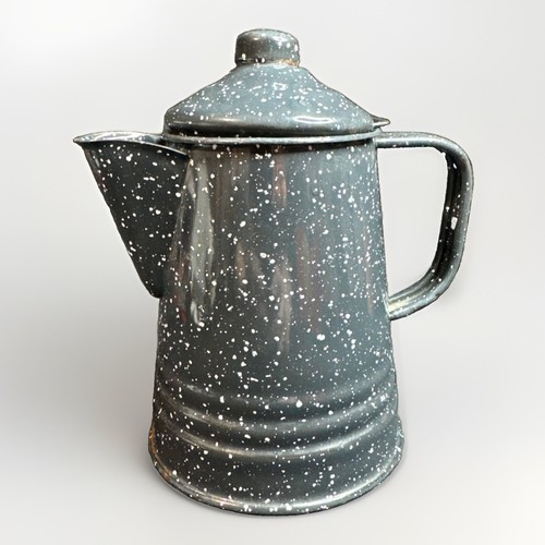 Vintage enamel coffee pot - coffee,