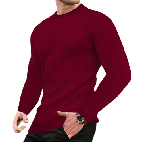 Fashion waffle crew neck - waffle,