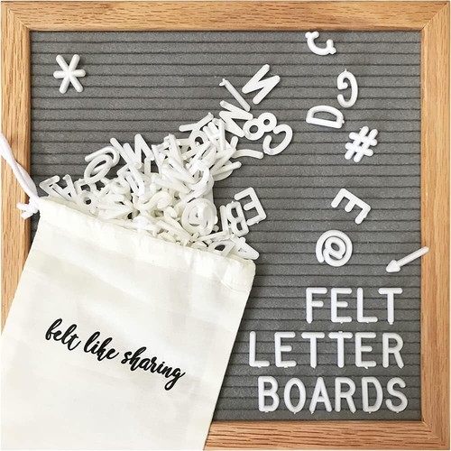 Felt letter board gray 10x10in - felt,