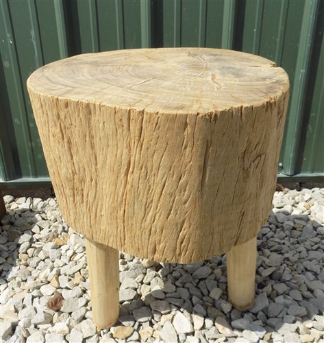 Handmade rustic log stool - rustic, stool,