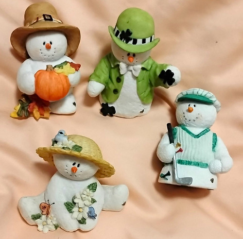 Hand painted resin snowman - hand,