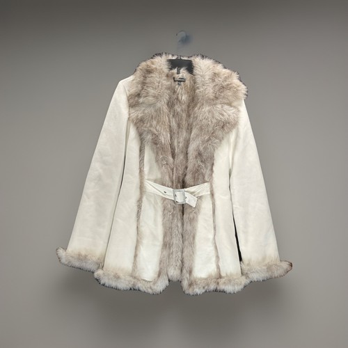 Bebe faux fur trim belted - faux, long
