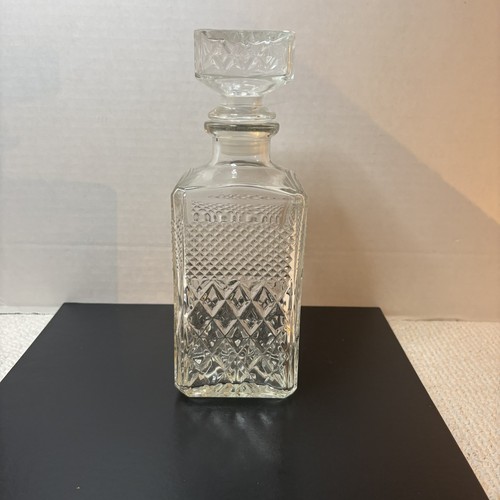 Vintage glass whiskey decanter - vintage,