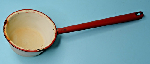 Vintage enamelware red white - red,