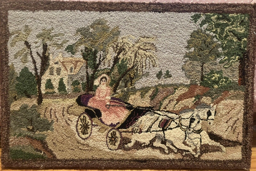 Antique hooked rug - antique,