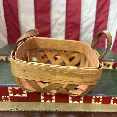 Henn square basket leather - basket,