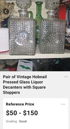 Vintage clear hobnail pressed - vintage,