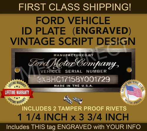 Serial number ford tag data - number,