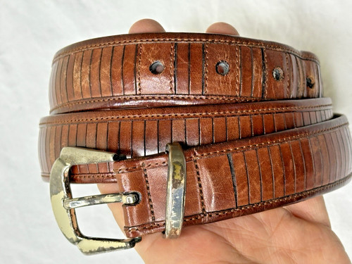 Mezlan brown leather belt - mezlan,