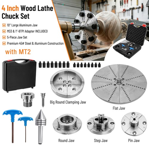 5jaw wood lathe - 4", chuck
