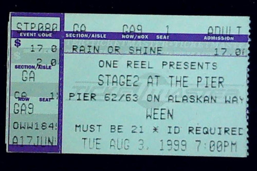 Ween concert music ticket stub - ween,
