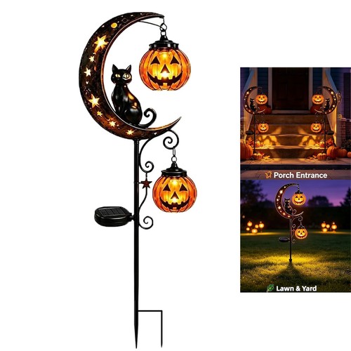 Solar halloween black cat - halloween,
