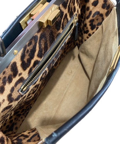 Fendi peekaboo black leather - black,