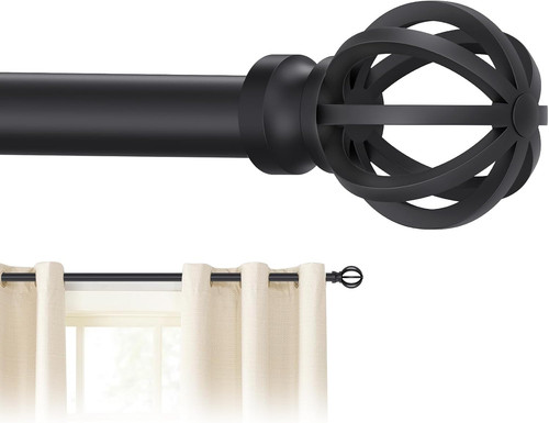 Black curtain rod inch - black,