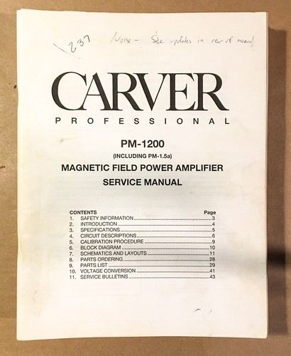 Carver 1200 pm 1 5a - /, pm-1.5a