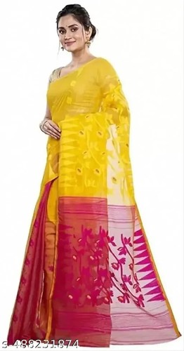 Women cotton silk saree - ,