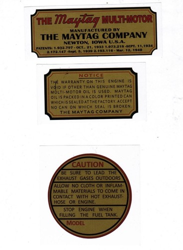 Maytag gas engine decal set - maytag,
