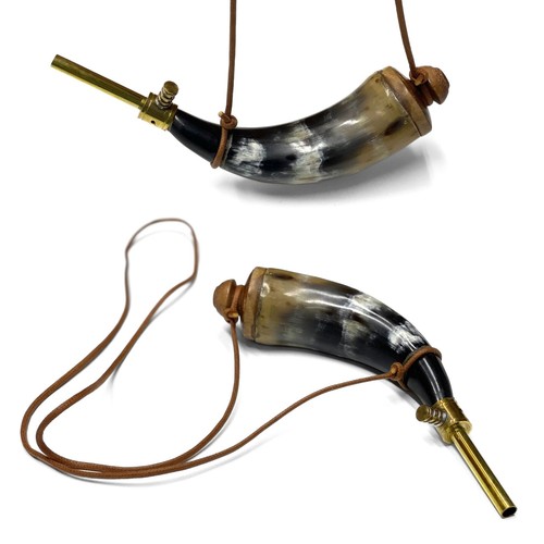 Genuine buffalo powder horn - buffalo,