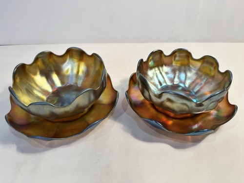 Pair antique c tiffany - pair, l.c.