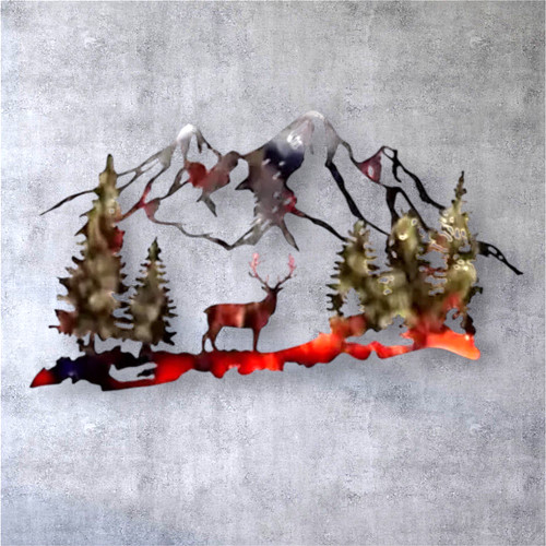 Rustic metal deer - metal, decor