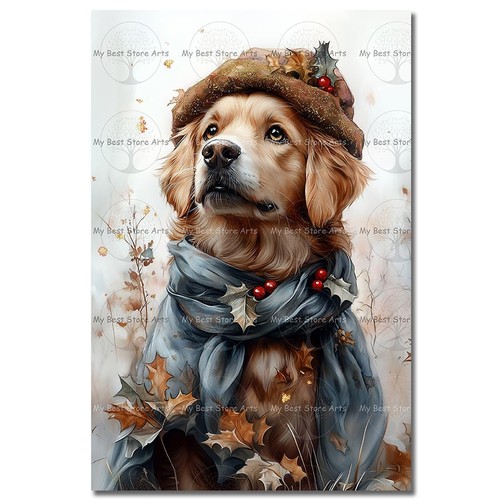 Golden retriever portrait art - retriever,