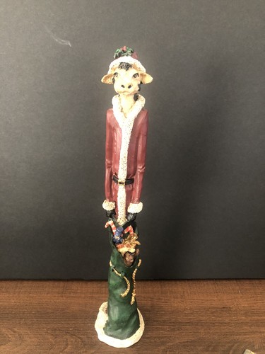 Folk art cow santa claus - cow,