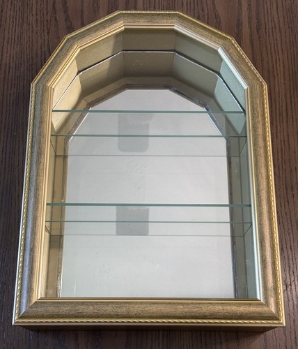 Vtg gold mirrored curio - mirrored,
