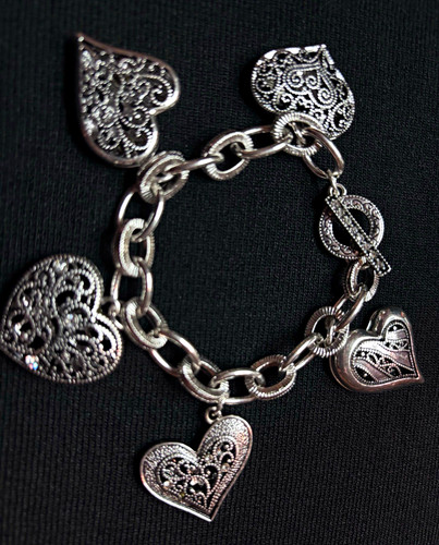 Silver tone engraved - tone,