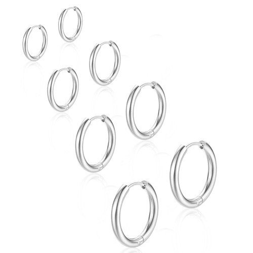Small silver huggie hoop - small,