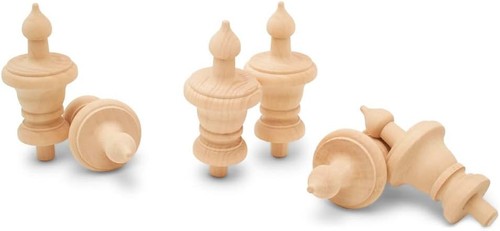 Unfinished wood finials - wood,