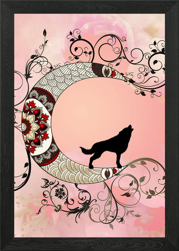 Wonderful mandala moon - , framed