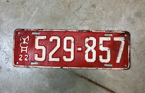 Michigan 1922 auto license - 1922,